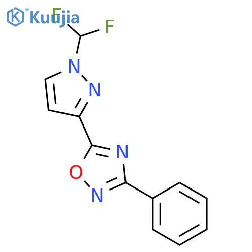 5-(1-Difluoromethyl-1H-pyrazol-3-yl)-3-phenyl-[1,2,4]oxadiazole structure