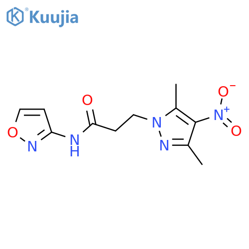 3-(3,5-Dimethyl-4-nitro-pyrazol-1-yl)-N-isoxazol-3-yl-propionamide structure