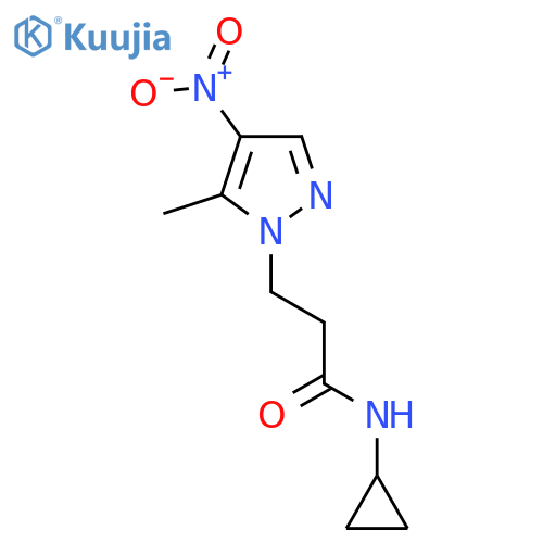 N-Cyclopropyl-3-(5-methyl-4-nitro-pyrazol-1-yl)-propionamide structure