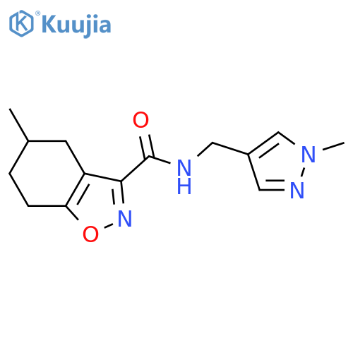 <br>5-methyl-N-[(1-methyl-1H-pyrazol-4-yl)methyl]-4,5,6,7-tetrahydro-1,2-benzis oxazole-3-carboxamide structure
