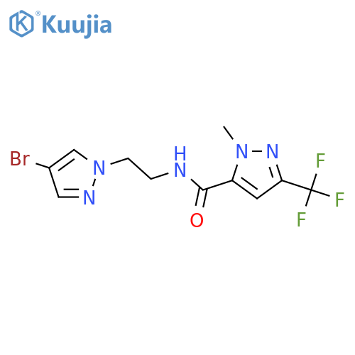 <br>N-[2-(4-bromo-1H-pyrazol-1-yl)ethyl]-1-methyl-3-(trifluoromethyl)-1H-pyrazo le-5-carboxamide structure