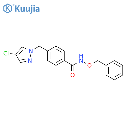 N-(benzyloxy)-4-[(4-chloro-1H-pyrazol-1-yl)methyl]benzamide structure