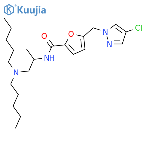 <br>5-(4-Chloro-pyrazol-1-ylmethyl)-furan-2-carboxylic acid (2-dipentylamino-1- methyl-ethyl)-amide structure