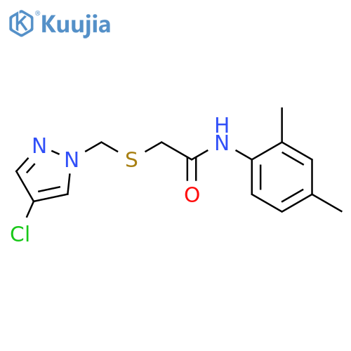 2-(4-Chloro-pyrazol-1-ylmethylsulfanyl)-N-(2,4-dimethyl-phenyl)-acetamide structure