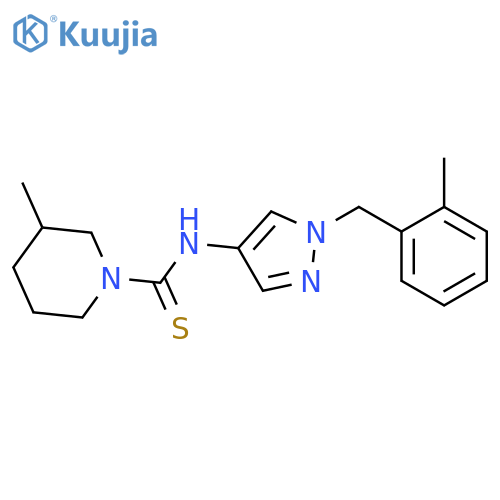 <br>3-Methyl-piperidine-1-carbothioic acid [1-(2-methyl-benzyl)-1H-pyrazol-4-yl ]-amide structure