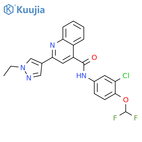 <br>2-(1-Ethyl-1H-pyrazol-4-yl)-quinoline-4-carboxylic acid (3-chloro-4-difluor omethoxy-phenyl)-amide structure