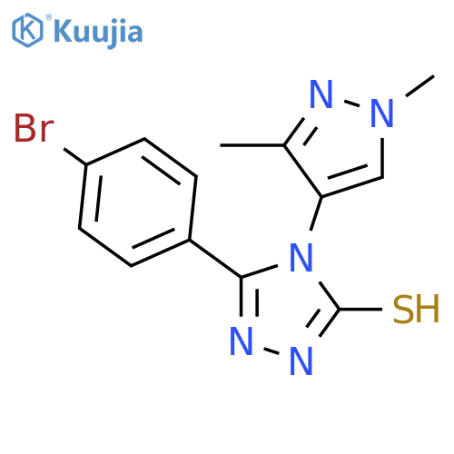 <br>5-(4-Bromo-phenyl)-4-(1,3-dimethyl-1H-pyrazol-4-yl)-4H-[1,2,4]triazole-3-th iol structure