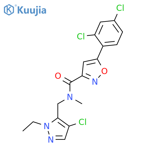 <br>N-[(4-chloro-1-ethyl-1H-pyrazol-5-yl)methyl]-5-(2,4-dichlorophenyl)-N-methy lisoxazole-3-carboxamide structure