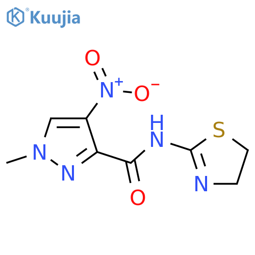 N-(4,5-dihydro-1,3-thiazol-2-yl)-1-methyl-4-nitro-1H-pyrazole-3-carboxamide structure