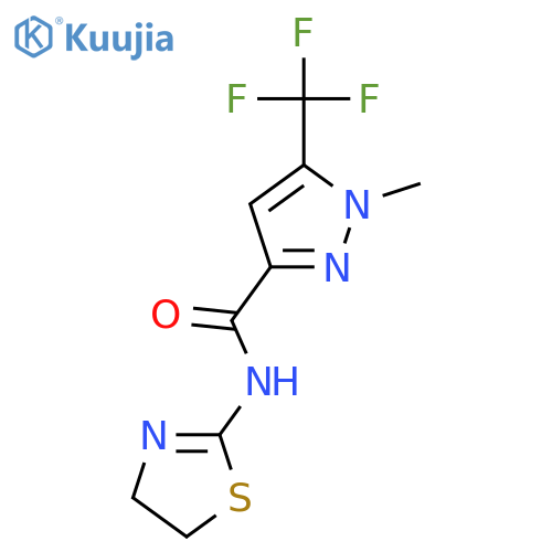 <br>N-(4,5-dihydro-1,3-thiazol-2-yl)-1-methyl-5-(trifluoromethyl)-1H-pyrazole-3 -carboxamide structure