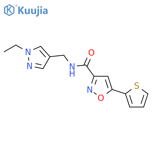 <br>5-Thiophen-2-yl-isoxazole-3-carboxylic acid (1-ethyl-1H-pyrazol-4-ylmethyl) -amide structure