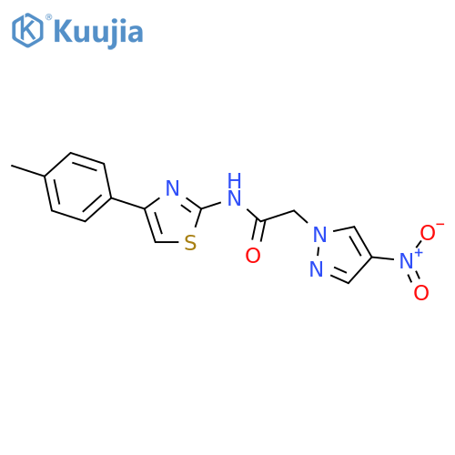 2-(4-Nitro-pyrazol-1-yl)-N-(4-p-tolyl-thiazol-2-yl)-acetamide structure