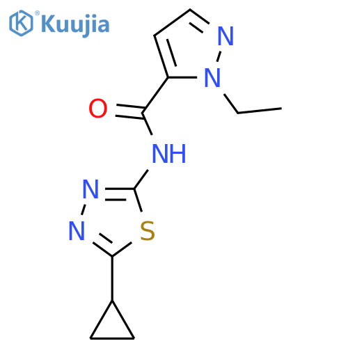 <br>2-Ethyl-2H-pyrazole-3-carboxylic acid (5-cyclopropyl-[1,3,4]thiadiazol-2-yl )-amide structure