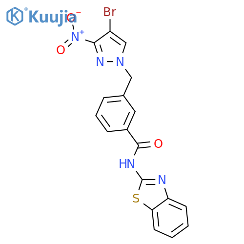 <br>N-1,3-benzothiazol-2-yl-3-[(4-bromo-3-nitro-1H-pyrazol-1-yl)methyl]benzamid e structure