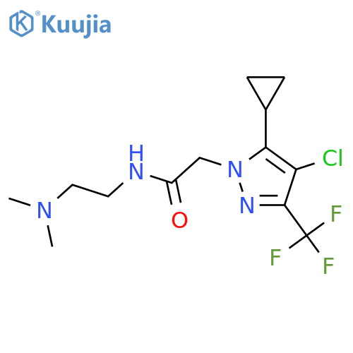 <br>2-(4-Chloro-5-cyclopropyl-3-trifluoromethyl-pyrazol-1-yl)-N-(2-dimethylamin o-ethyl)-acetamide structure