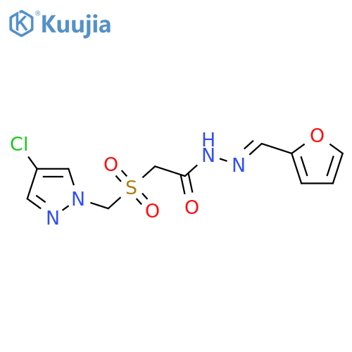 <br>(4-Chloro-pyrazol-1-ylmethanesulfonyl)-acetic acid furan-2-ylmethylene-hydr azide structure