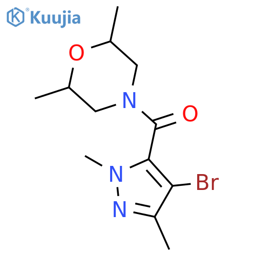<br>(4-Bromo-2,5-dimethyl-2H-pyrazol-3-yl)-(2,6-dimethyl-morpholin-4-yl)-methan one structure