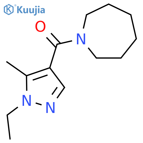 1-[(1-ethyl-5-methyl-1H-pyrazol-4-yl)carbonyl]azepane structure