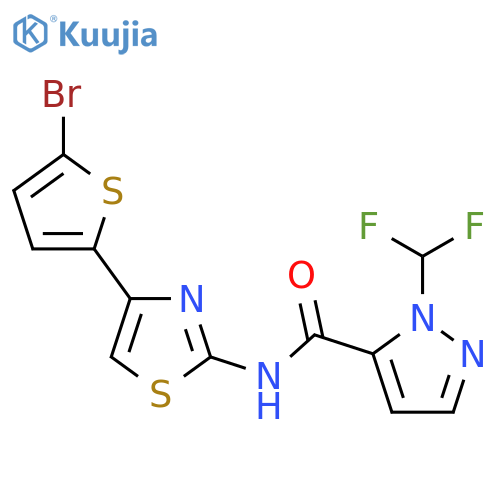 <br>N-[4-(5-bromothien-2-yl)-1,3-thiazol-2-yl]-1-(difluoromethyl)-1H-pyrazole-5 -carboxamide structure