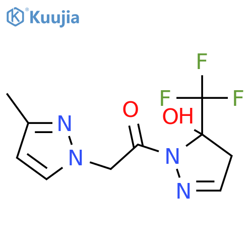 <br>1-(5-Hydroxy-5-trifluoromethyl-4,5-dihydro-pyrazol-1-yl)-2-(3-methyl-pyrazo l-1-yl)-ethanone structure