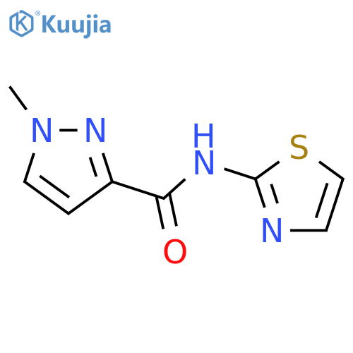 1-Methyl-1H-pyrazole-3-carboxylic acid thiazol-2-ylamide structure