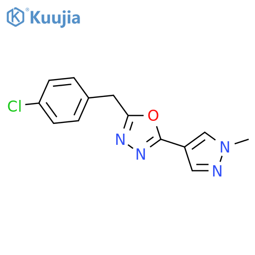 2-(4-Chloro-benzyl)-5-(1-methyl-1H-pyrazol-4-yl)-[1,3,4]oxadiazole structure
