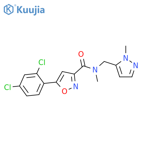 <br>5-(2,4-Dichloro-phenyl)-isoxazole-3-carboxylic acid methyl-(2-methyl-2H-pyr azol-3-ylmethyl)-amide structure
