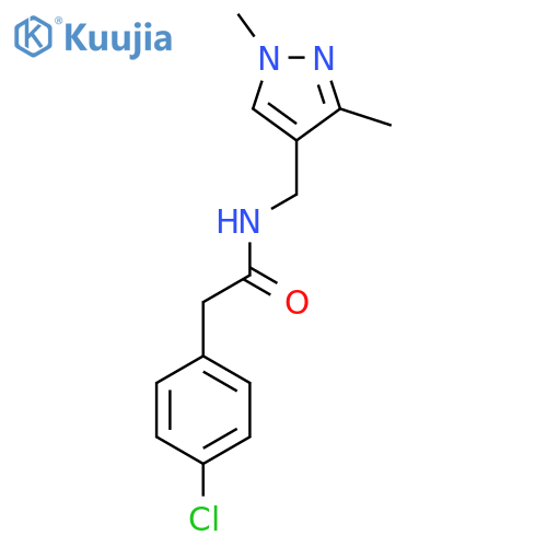 2-(4-chlorophenyl)-N-[(1,3-dimethyl-1H-pyrazol-4-yl)methyl]acetamide structure