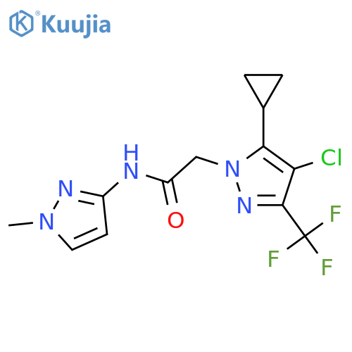 <br>2-(4-Chloro-5-cyclopropyl-3-trifluoromethyl-pyrazol-1-yl)-N-(1-methyl-1H-py razol-3-yl)-acetamide structure
