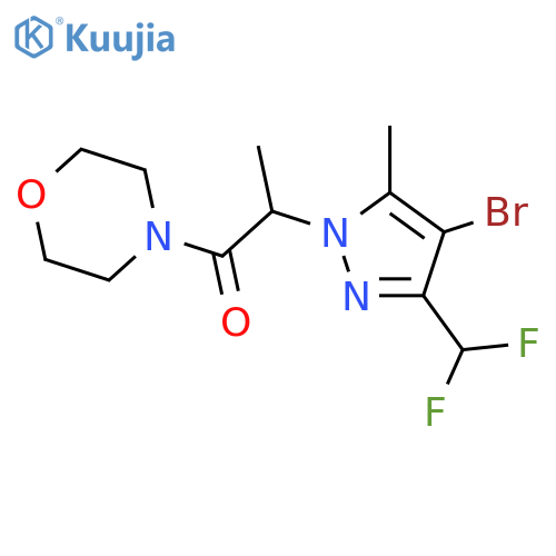 <br>2-(4-Bromo-3-difluoromethyl-5-methyl-pyrazol-1-yl)-1-morpholin-4-yl-propan- 1-one structure