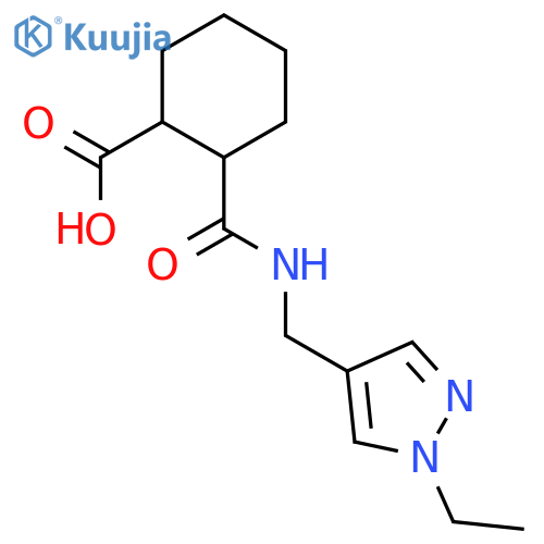 <br>2-({[(1-ethyl-1H-pyrazol-4-yl)methyl]amino}carbonyl)cyclohexanecarboxylic a cid structure