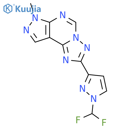 <br>2-[1-(difluoromethyl)-1H-pyrazol-3-yl]-7-methyl-7H-pyrazolo[4,3-e][1,2,4]tr iazolo[1,5-c]pyrimidine structure