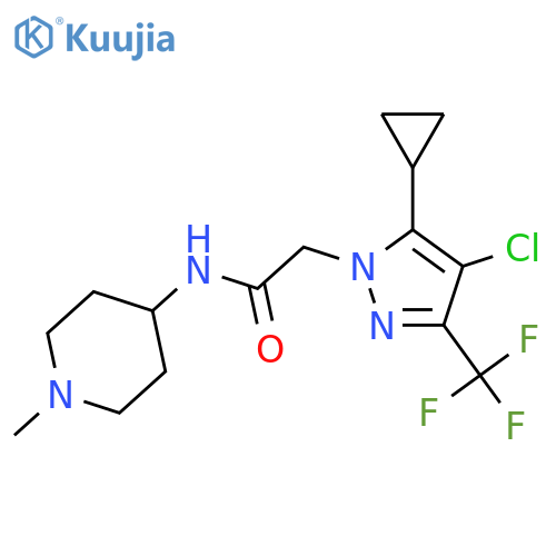 <br>2-(4-Chloro-5-cyclopropyl-3-trifluoromethyl-pyrazol-1-yl)-N-(1-methyl-piper idin-4-yl)-acetamide structure