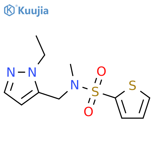 N-[(1-ethyl-1H-pyrazol-5-yl)methyl]-N-methylthiophene-2-sulfonamide structure