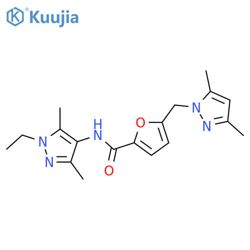<br>5-[(3,5-dimethyl-1H-pyrazol-1-yl)methyl]-N-(1-ethyl-3,5-dimethyl-1H-pyrazol -4-yl)furan-2-carboxamide structure