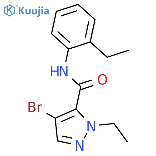 4-bromo-1-ethyl-N-(2-ethylphenyl)-1H-pyrazole-5-carboxamide structure