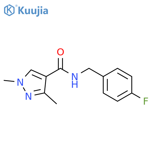 N-[(4-fluorophenyl)methyl]-1,3-dimethyl-1H-pyrazole-4-carboxamide structure