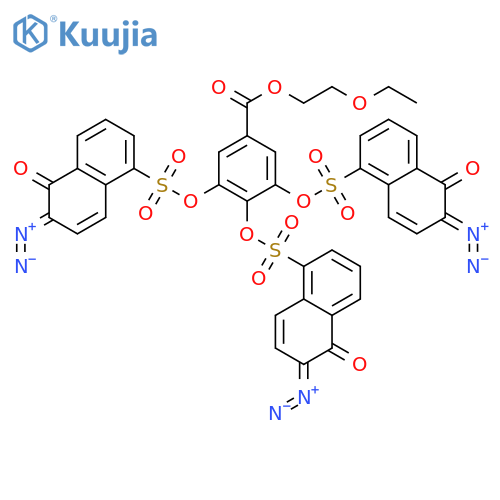 Benzoic acid, 3,4,5-tris[[(6-diazo-5,6-dihydro-5-oxo-1-naphthalenyl)sulfonyl]oxy]-, 2-ethoxyethyl ester structure