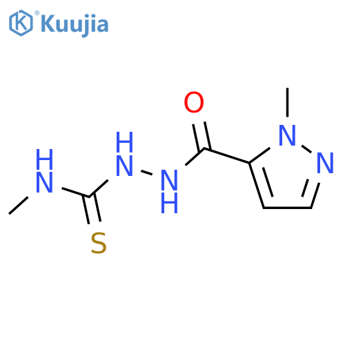 N-methyl-2-[(1-methyl-1H-pyrazol-5-yl)carbonyl]hydrazinecarbothioamide structure