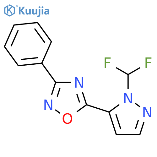 5-(2-Difluoromethyl-2H-pyrazol-3-yl)-3-phenyl-[1,2,4]oxadiazole structure