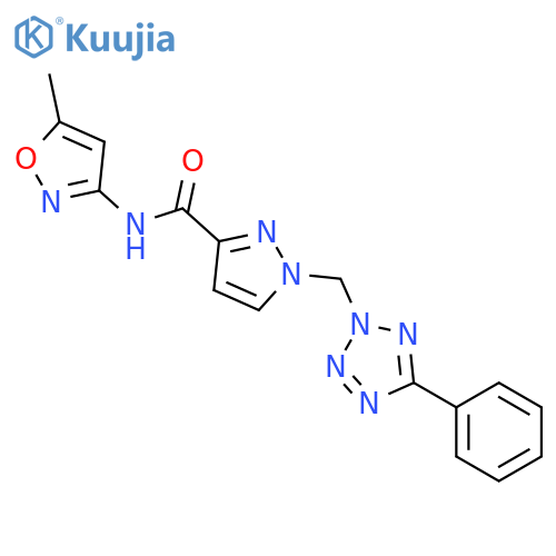 <br>1-(5-Phenyl-tetrazol-2-ylmethyl)-1H-pyrazole-3-carboxylic acid (5-methyl-is oxazol-3-yl)-amide structure