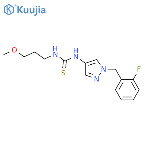 1-[1-(2-Fluoro-benzyl)-1H-pyrazol-4-yl]-3-(3-methoxy-propyl)-thiourea structure