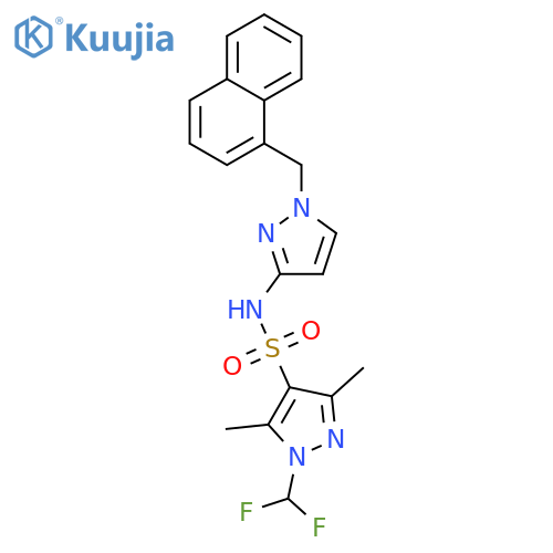 <br>1-(difluoromethyl)-3,5-dimethyl-N-[1-(1-naphthylmethyl)-1H-pyrazol-3-yl]-1H -pyrazole-4-sulfonamide structure
