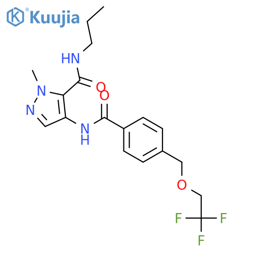 <br>1-methyl-N-propyl-4-({4-[(2,2,2-trifluoroethoxy)methyl]benzoyl}amino)-1H-py razole-5-carboxamide structure