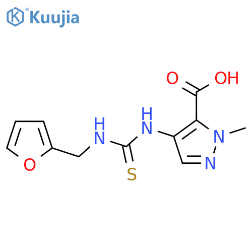 4-(3-Furan-2-ylmethyl-thioureido)-2-methyl-2H-pyrazole-3-carboxylic acid structure
