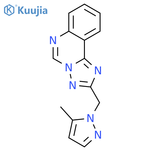 2-[(5-methyl-1H-pyrazol-1-yl)methyl][1,2,4]triazolo[1,5-c]quinazoline structure