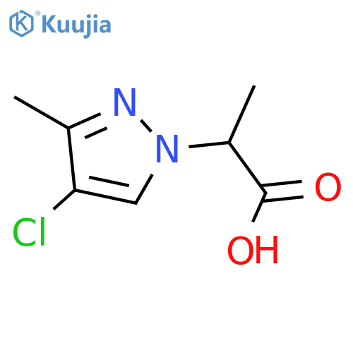 2-(4-Chloro-3-methyl-1H-pyrazol-1-yl)propanoic acid structure