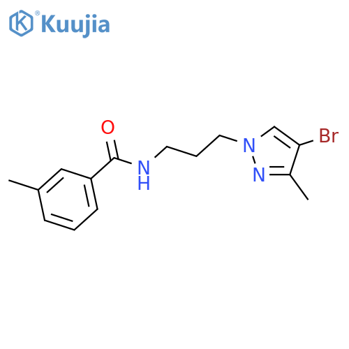 N-[3-(4-Bromo-3-methyl-pyrazol-1-yl)-propyl]-3-methyl-benzamide structure