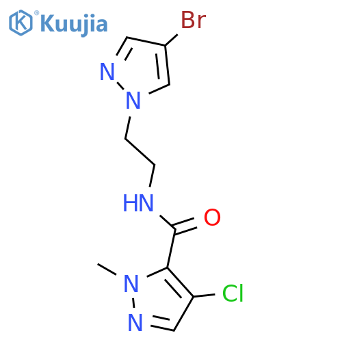 <br>4-Chloro-2-methyl-2H-pyrazole-3-carboxylic acid [2-(4-bromo-pyrazol-1-yl)-e thyl]-amide structure