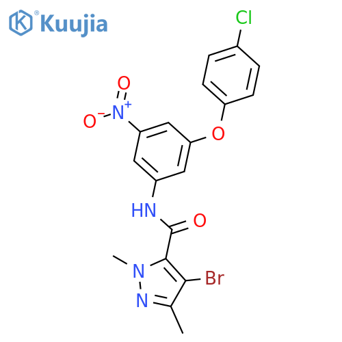 <br>4-Bromo-2,5-dimethyl-2H-pyrazole-3-carboxylic acid [3-(4-chloro-phenoxy)-5- nitro-phenyl]-amide structure
